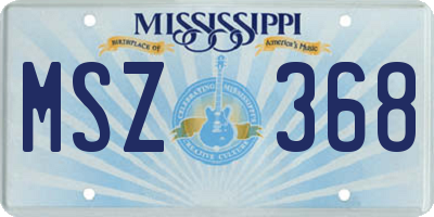 MS license plate MSZ368