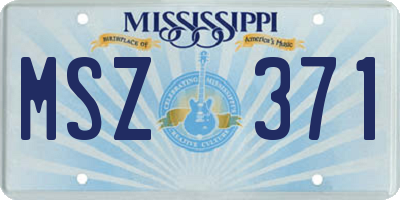 MS license plate MSZ371