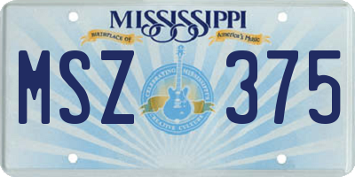 MS license plate MSZ375