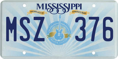 MS license plate MSZ376
