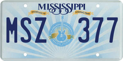 MS license plate MSZ377
