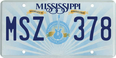 MS license plate MSZ378