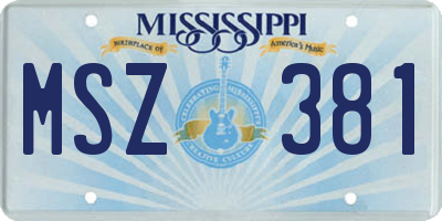 MS license plate MSZ381
