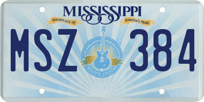 MS license plate MSZ384