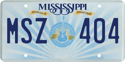 MS license plate MSZ404