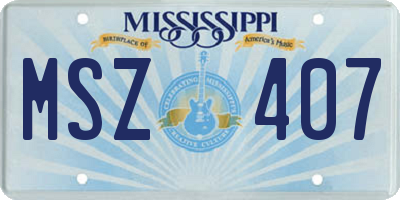 MS license plate MSZ407