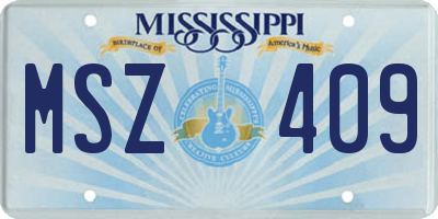 MS license plate MSZ409