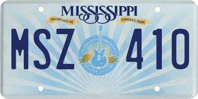 MS license plate MSZ410