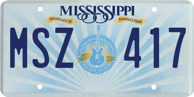 MS license plate MSZ417
