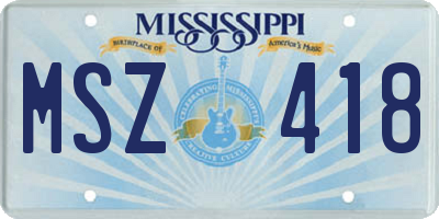 MS license plate MSZ418
