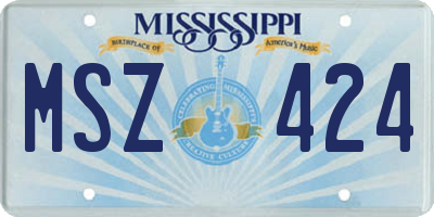 MS license plate MSZ424