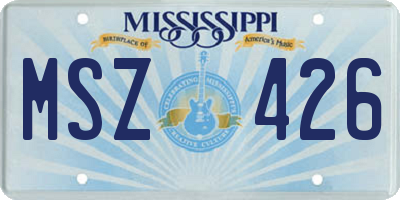 MS license plate MSZ426