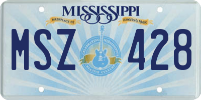 MS license plate MSZ428