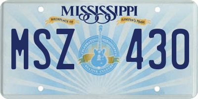 MS license plate MSZ430