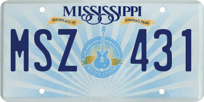 MS license plate MSZ431