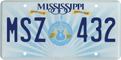 MS license plate MSZ432