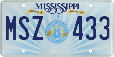 MS license plate MSZ433
