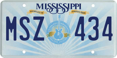 MS license plate MSZ434