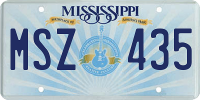 MS license plate MSZ435