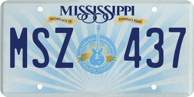 MS license plate MSZ437