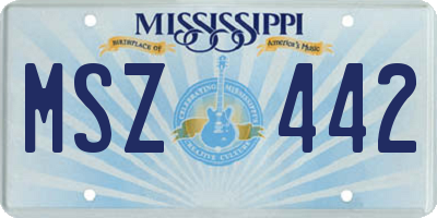MS license plate MSZ442
