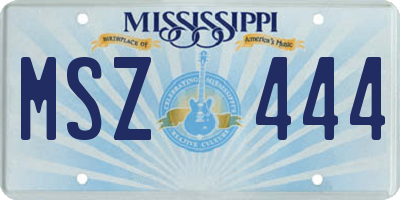 MS license plate MSZ444