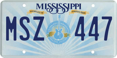 MS license plate MSZ447