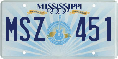 MS license plate MSZ451