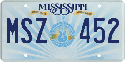 MS license plate MSZ452