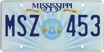MS license plate MSZ453