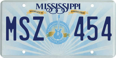 MS license plate MSZ454