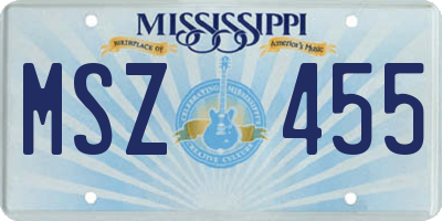 MS license plate MSZ455
