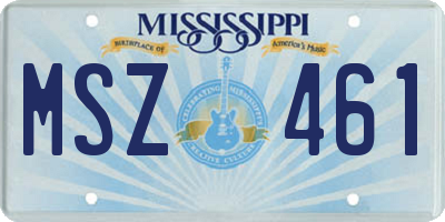 MS license plate MSZ461