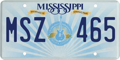 MS license plate MSZ465