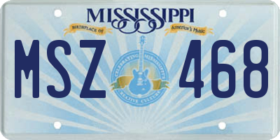 MS license plate MSZ468