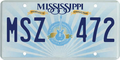 MS license plate MSZ472