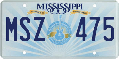 MS license plate MSZ475