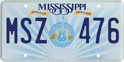 MS license plate MSZ476