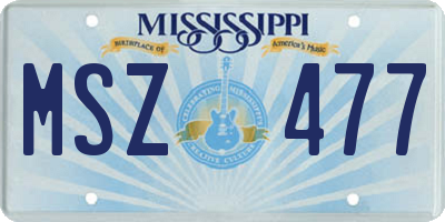 MS license plate MSZ477