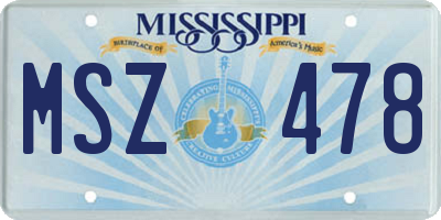 MS license plate MSZ478