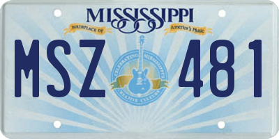 MS license plate MSZ481