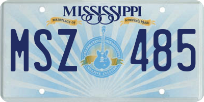 MS license plate MSZ485