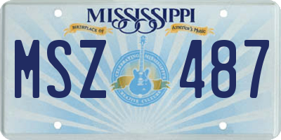 MS license plate MSZ487