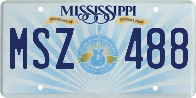 MS license plate MSZ488