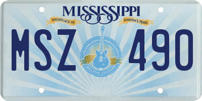 MS license plate MSZ490