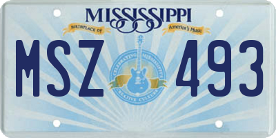 MS license plate MSZ493