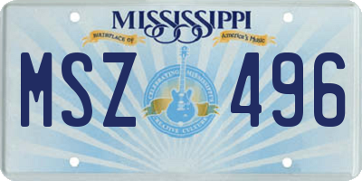 MS license plate MSZ496