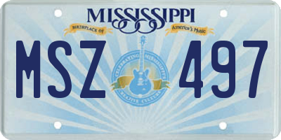 MS license plate MSZ497