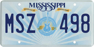 MS license plate MSZ498