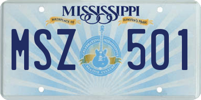 MS license plate MSZ501